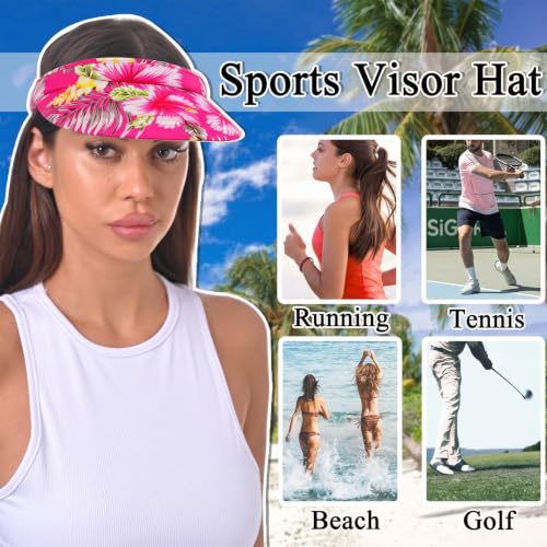 Image of 3 Pack Sports Sun Visor Hat Women Men Adjustable Clip On Visors Outdoor Golf Beach Cap