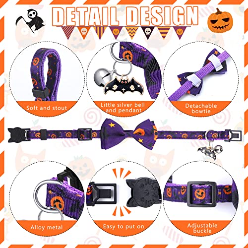 Kacctyen 18 Pcs Holiday Cat Collars With Removable Bow Tie And Bell Independence Day Collar Cute Cat Buckle Breakaway Collar Safety Dog Collar Bowtie Girl Boy Kitten Puppy Pet, Kitty Collar (Small) #TOP2