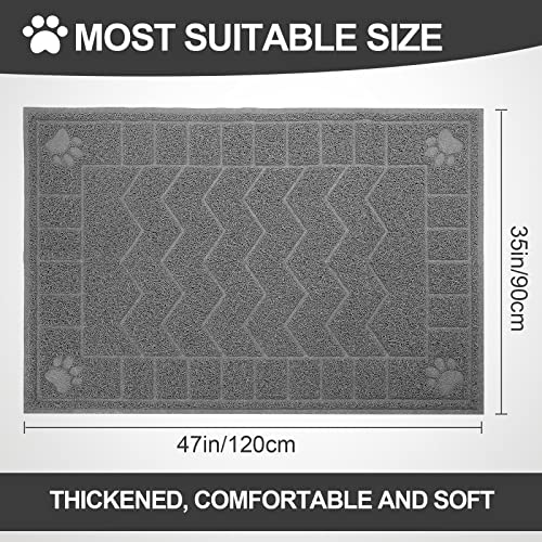 Image of Cat Litter Mat, Litter Trapping Mat Soft on Kitty Paws, 47 inch x 35 inch Kitten Litter Box Mat for Cleaner Floors, Waterproof, Easy Clean, Durable XL Large Size Cat Litter Pad for Kitten.