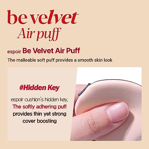 Image of Espoir Be Velvet Air Puff 7pc | Soft & Smooth Sponge Applicator for Flawless and Easy Makeup, Suitable for Cushion and Liquid Foundation, Cream, Powder, Concealer, Round Shape, Korean Base Tools