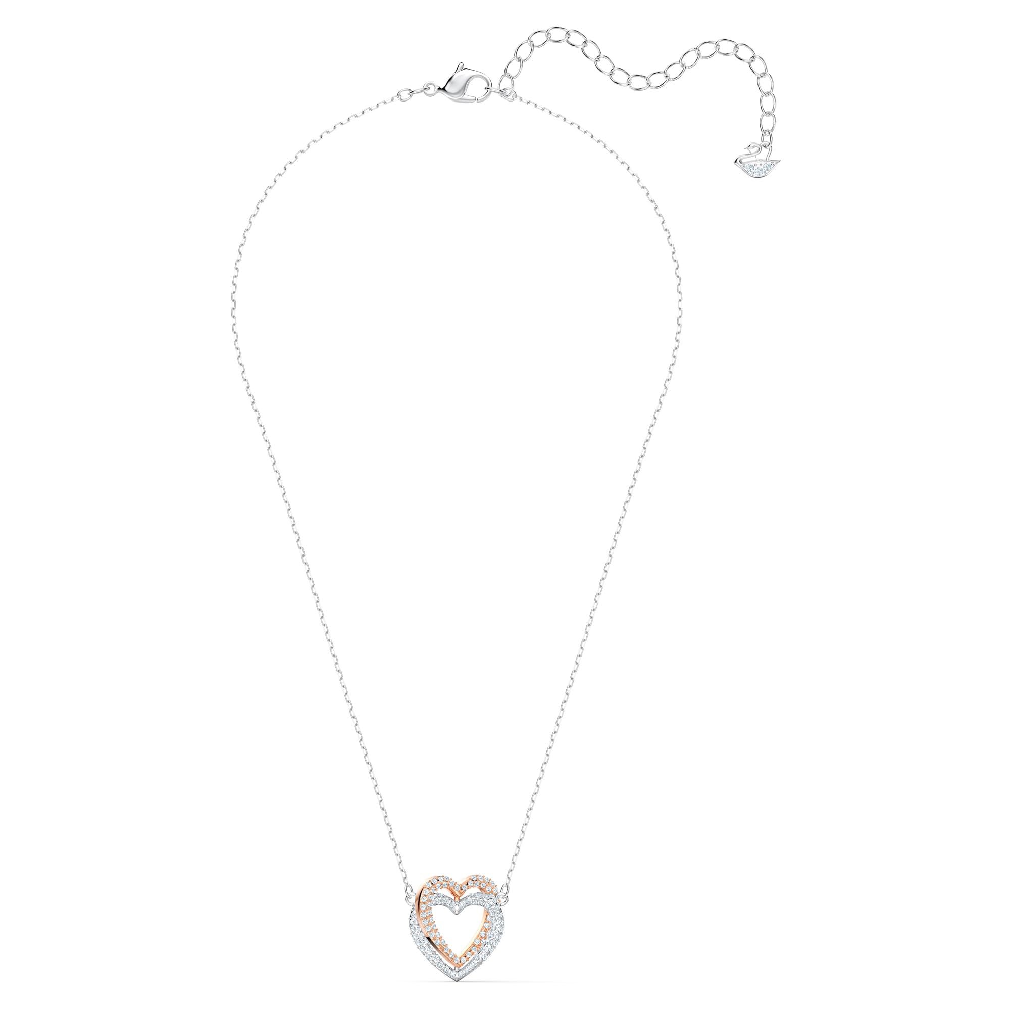 SWAROVSKI Women's Infinity Heart Jewelry Collections, Rose Gold Tone & Rhodium Finish, Clear Crystals