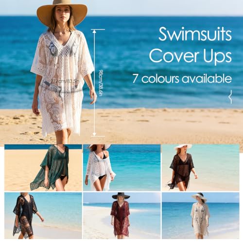 Image of Bathing Suit Cover Up for Women,V-Neck Summer Swimsuit Coverups Loose Swimwear Beach Dress for Pool Sea Party