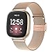 Produktbild WATORY Armband kompatibel mit Fitbit Versa 3 / Fitbit Sense, Mesh Gewebte Edelstahl Armband Metall Uhrenarmband Business Ersatzband für Fitbit Versa 3/ Fitbit Sense, Roségold