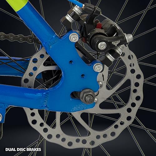 Image of ROADGIANT Kiev 20T Dual Disc Brake | Aluminum Frame Bicycle |Single Speed | Front Suspension | Unisex | Kids Cycle for All-Terrain Riding (Ocean Blue)