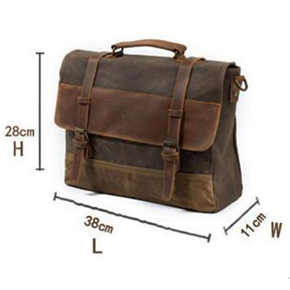 Amazon.co.jp: キャンバスブリーフケース、メンズ防水オイルワックス