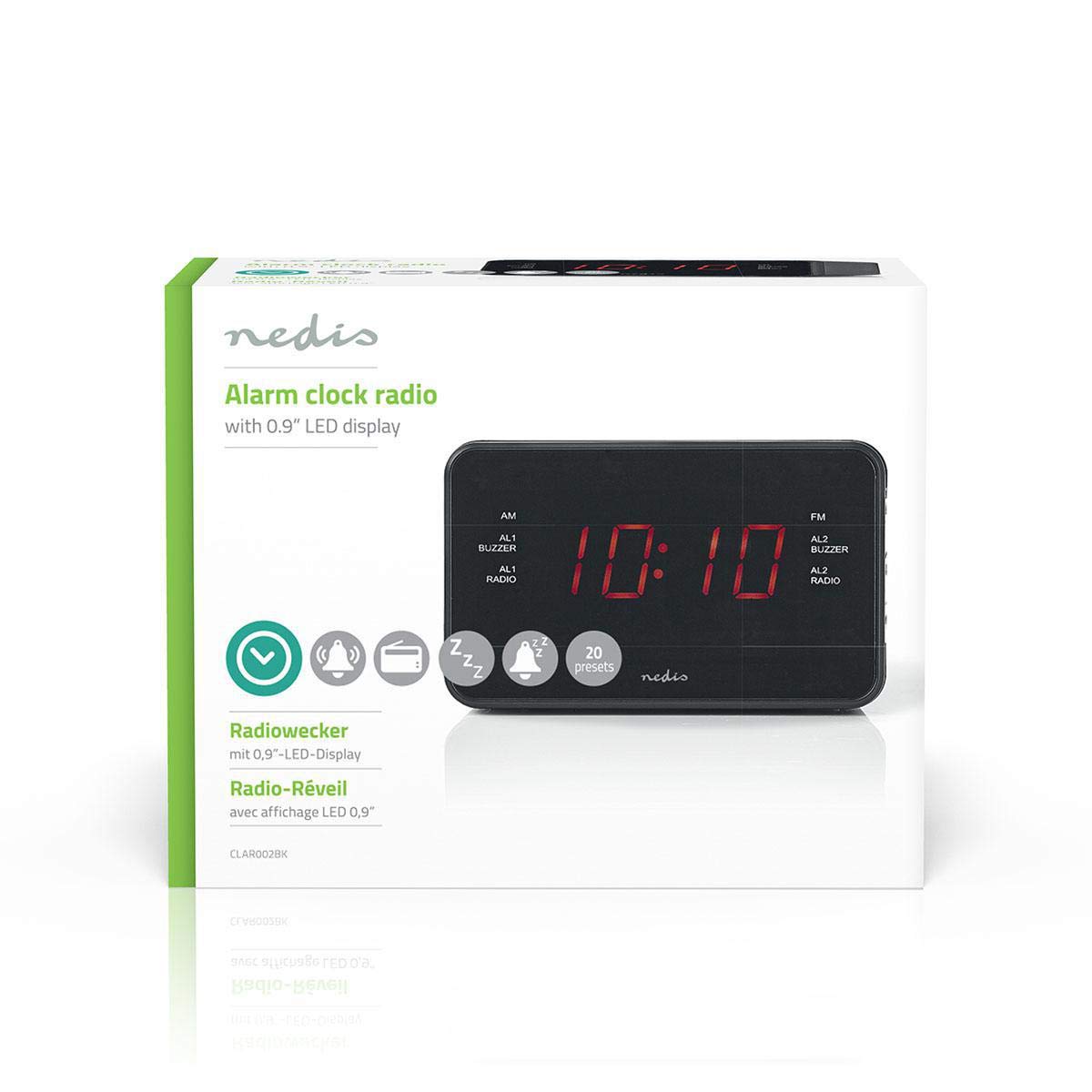 Nedis Radiosveglia digitale Pa ntalla LED da 0,9" FM