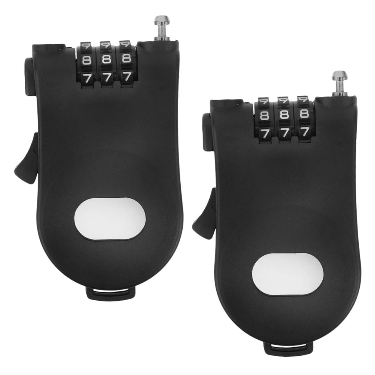 Generic 2pcs Retractable Bike Lock Cable Heavy Duty -Theft Lock for Helmets Scooters Convenient Keyless Design for Outdoor Cycling