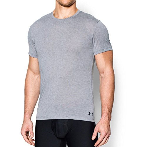 Under Armour Men's Core Crew Undershirt, True Gray Heather (025)/Stealth Gray, Small