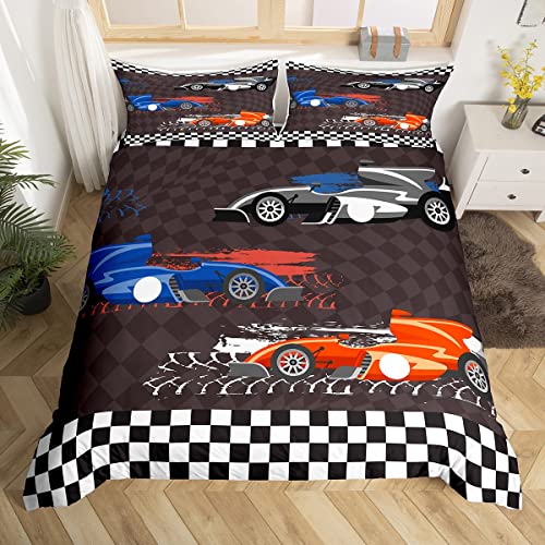 Housse de couette voiture de course King Size en microfibre pour lit double