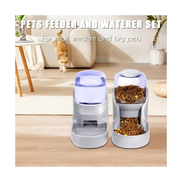 Automatischer Futterautomat Kleine & Mittlere Haustiere Automatischer Futter- und Tränkesatz 3.8L, Reisefutterautomat und Wasserspender für Hunde Katzen Haustiere Tiere – Bild 8