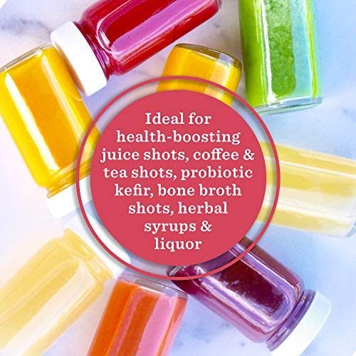 image for All About Juicing Juice Shot Bottles Set - Wide Mouth for Juicing, Bev