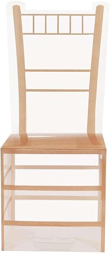 Miniatura 7 de Efavormart - Paquete de 25 cajas de regalo de caramelos con forma de silla Chiavari de PVC transparente y dorado, 2 x 5 pulgadas