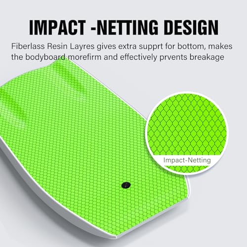 image for WOOWAVE Bodyboard 42.5 inch Includes Premium Body Board Bag and Coiled