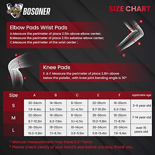 image for BOSONER Adult/Child Knee Pad Elbow Pads Guards Protective Gear Set for