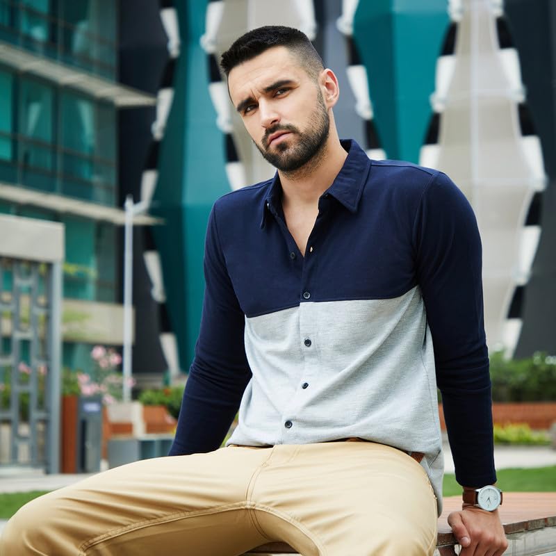 Image of CAHOOT Men's Shirt for Casual Wear | Spread Collar | Short Sleeve | Regular Fit | Button Closure | Shirt Crafted with Comfort Fit for Casual Wear