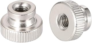 uxcell Knurled Thumb Nuts, 20Pcs M4x0.7mm Iron Round Knobs Fasteners for 3D Printer Parts, Silver Tone