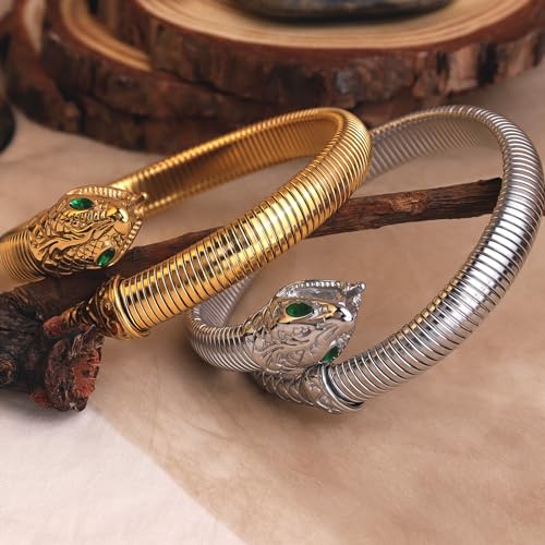 Snake Bangle Open Cuff Bracelets for Woman, Cubic Zirconia Stretch Bracelet Jewelry4