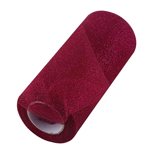 Glitter tule stoffen rollen, 6 inch x 25 yards stoffen spoel tule lint met pailletten, Deco mesh polylint voor bruiloft… - Image 3