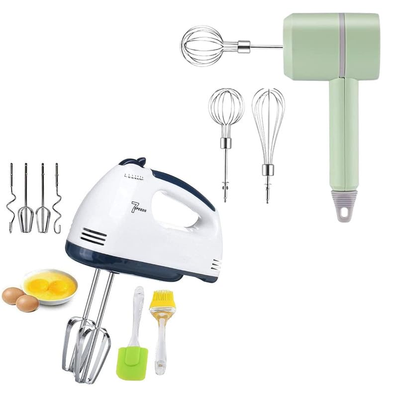 Drumstone 𝐂𝐨𝐦𝐛𝐨 C1272 Electric Beater High Speed Hand Mixer Egg Beater for Cake Making & 3-in-1 Wireless Electric Hand Mixer, 3-Speed USB Rechargeable Hand Blender-image-6