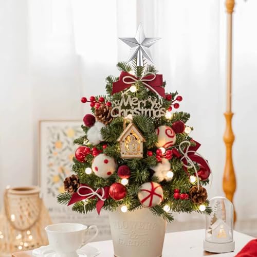 4.5 cm Baumspitze Stern ChristbaumspitzeSternWeihnachtsbaum Topper Star,Christbaumschmuck,Weihnachtsbaumspitze Glitzer,Christbaumschmuck Kunststoff