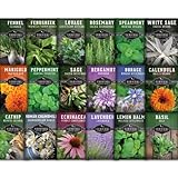 Survival Garden Seeds - 18 Medicinal Herb Seeds to Plant and Grow in Your Home Vegetable Garden -...