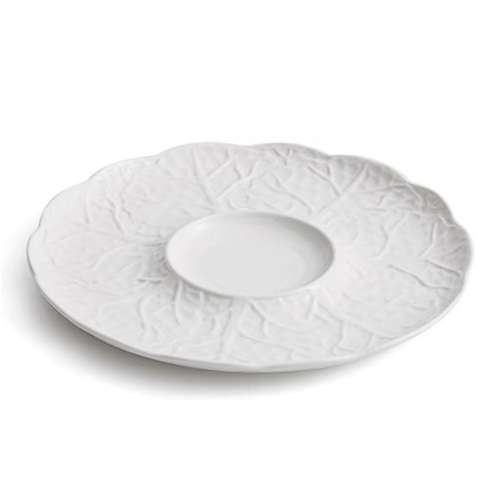 Piatti rotondi for salsa, piatti piani in ceramica da 10 pollici, grandi piatti da portata in porcellana for casa, feste, antipasti, insalate, dessert, bistecche, pasta, lavastoviglie - bianco