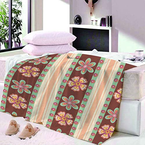 Couverture microfibre fleurs abstraites pour vos soirées cocooning - 3