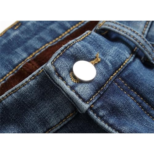 Maiyifu-GJ Men's Thermal Fleece Lined Jeans Winter Slim Fit Thicken Stretch Warm Denim Pants4