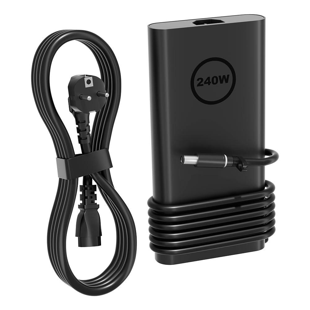Nouveau Fin GAN 240W Chargeur Compatible avec Dell G16 G15 G7 G5 Alienware x17 x16 x15 M18x X51 17 15 Precision 7780 7770 7680 7670 7560 3260 3551 Laptop, Perfürmance TB16 TB15 Dock