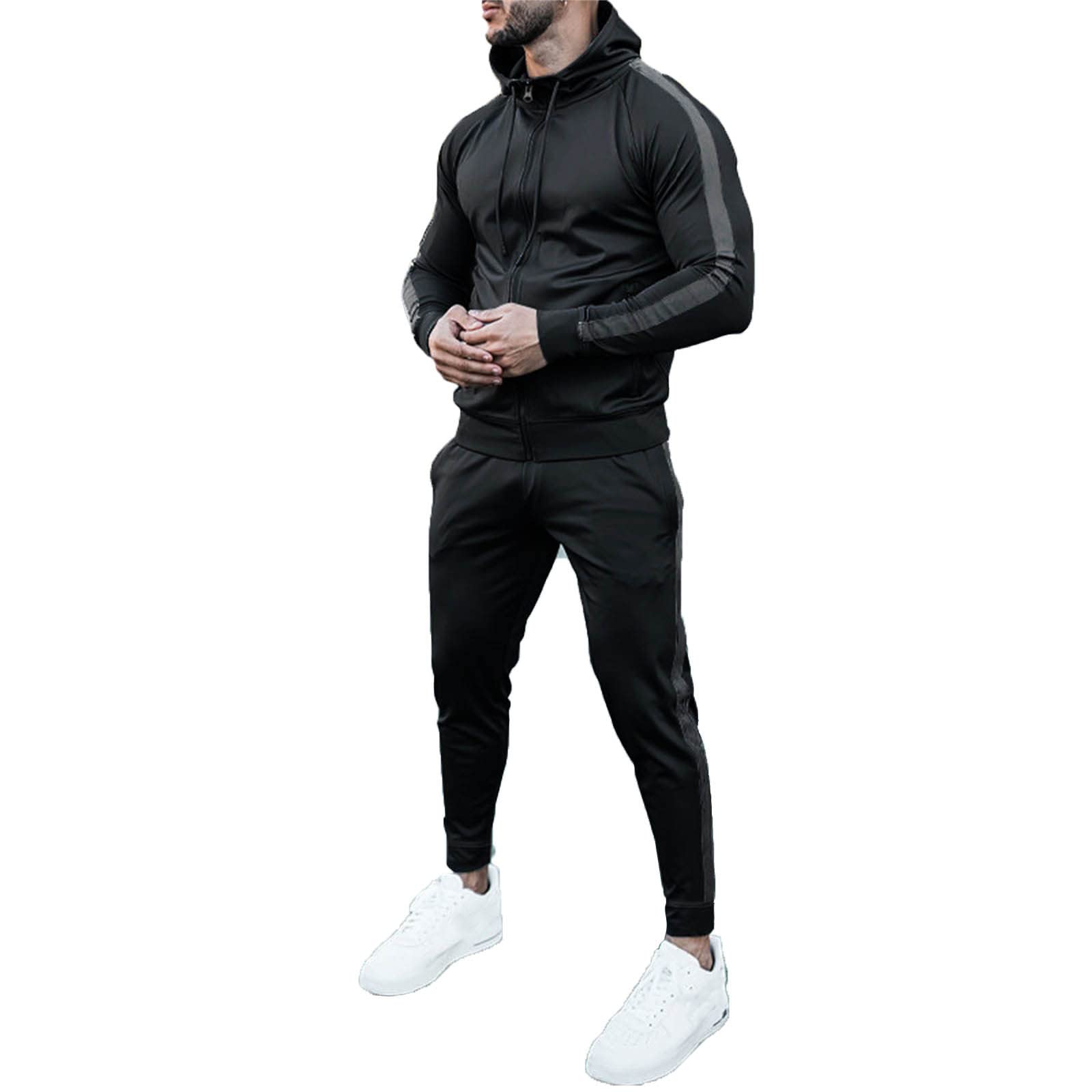 iTNHFPMen's Tracksuit Hoodie Sweatshirt Casual Men Winter Sets Casual Mature Matching Sets Street Wear Running Joggers Set