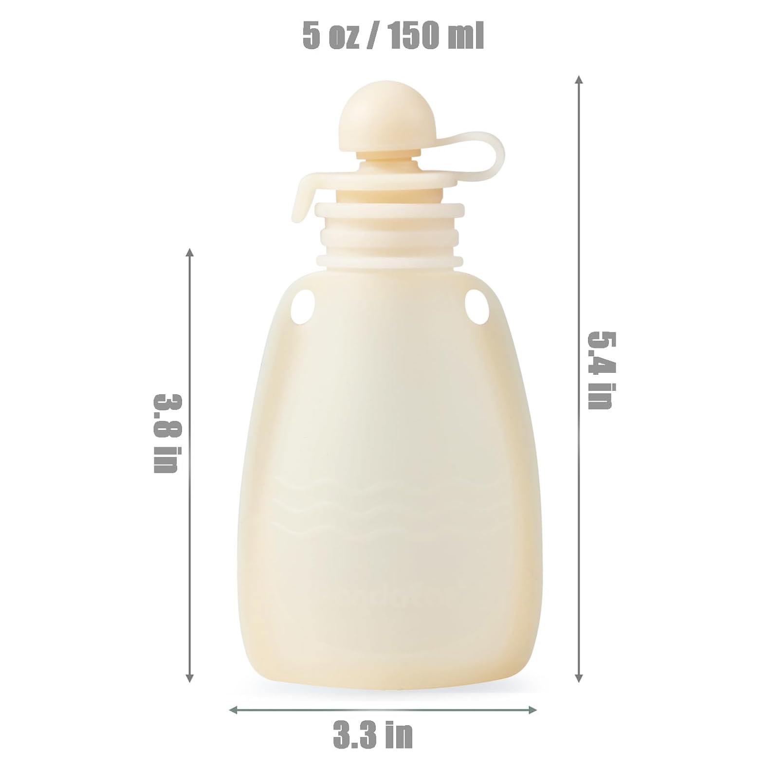 PandaEar Lot de 3 Gourdes Bébé en Silicone Réutilisables avec 3 Cuillères à Purée, Poches à Presser Sans BPA pour Nourrissons et Tout-Petits, 150 ml (Beige, Bleu et Vert)