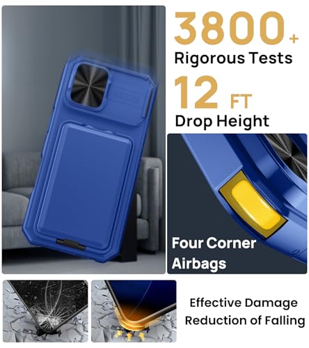 Image of SSLOTSCASE for iPhone 17 Wallet Case with Card Holder & Stand, Royal Blue