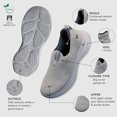 Image of Neeman's Ease Flow Slip Ons for Men | Breathable Knit Casual Shoes Recycled Bottles | Lightweight Cushioned Slip-On Shoes with Lycra Lining & EVA Sole