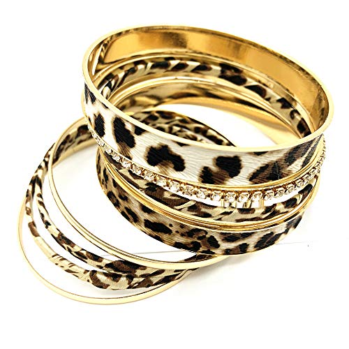 Leopard Bangle Bracelets for Women - Multi Layers Casual Bracelet for Women2