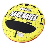 VEVOR Towable Tubes for Boating, 1-3 Riders Inflatable Boat Tubes and Towables, 510 lbs, 63' Round Water Sport Towable Tubes for Boats to Pull, Full Nylon Cover, EVA Grab Handles, Speed Safety Valve