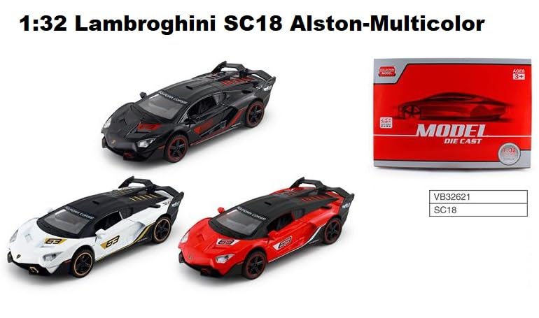 Image of Invite Enterprise 1:32 Lambroghini SC18 Alston Toy Car Metal Pull Back Diecast Car With Openable Door And Sound Light, Gifts Toys For Kids? Multicolor ?