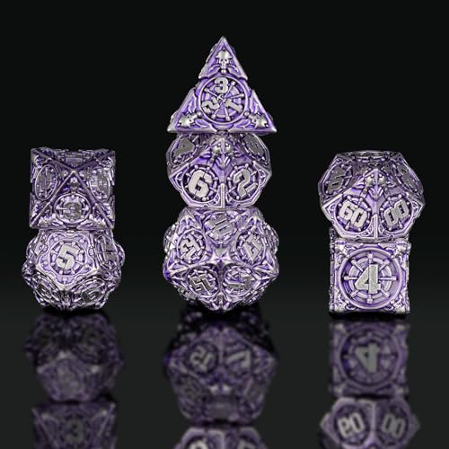 HKDZ Metal Dnd Dice 7Pcs Set, Polyhedral Rpg D&d For Role Playing Table Game Dungeons And Dragons Dice Mtg Pathfinder D&d Dice Set colorful - Image 5