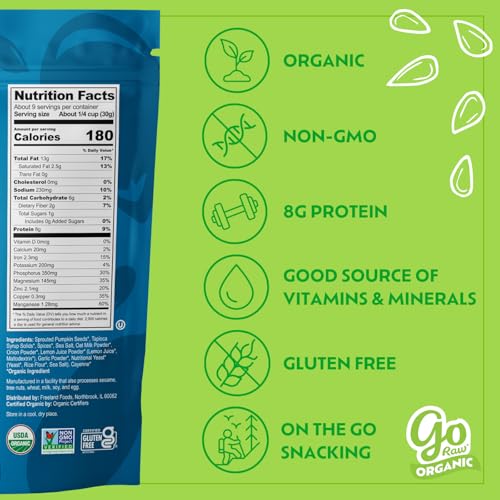 Image of Go Raw Organic Sprouted Pumpkin Super Crunch Seeds - Peppercorn Ranch Snack