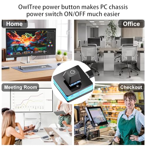 Image of PC Power Button, Desktop External PC Power Supply Switch for Computer Motherboard