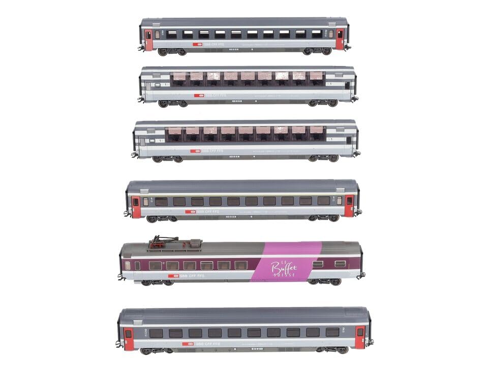 MARKLIN HO Deluxe Swiss SBB-CFF 6 Long Express EUROCITY Coachs Set 4367