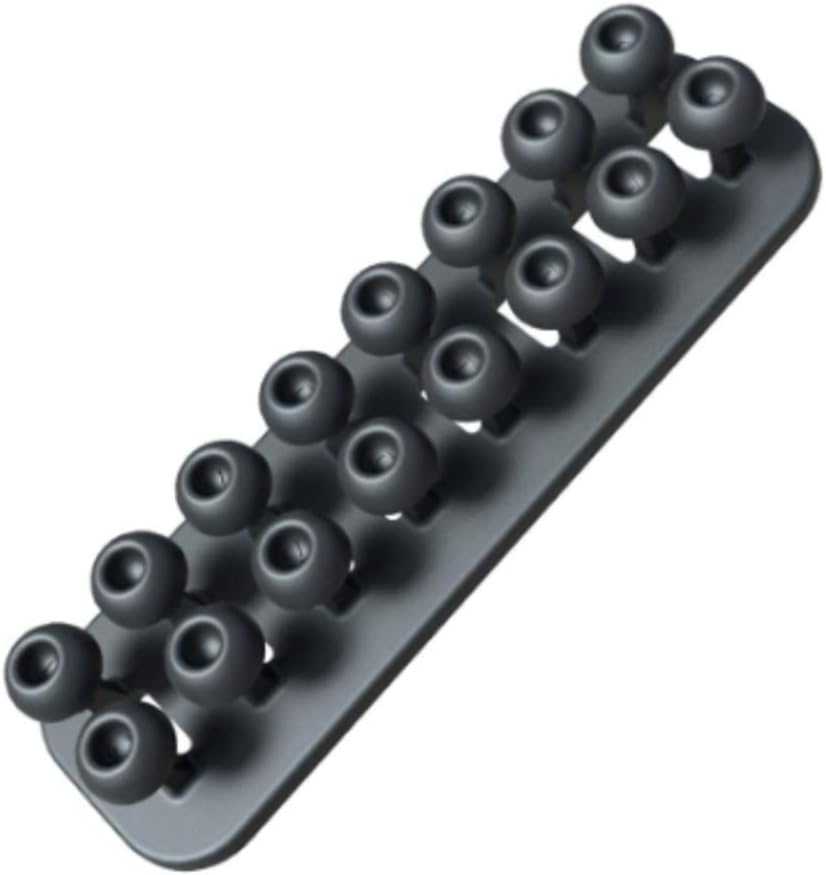 2x8 Cord Organizer (10 Pack) - Adhesive Attached Cable Management - Routes & Holds Cables via 2 Rows of 8 Lugs, Universal Fit, Durable System for Desk, Computer, Office, Home, Car, Black