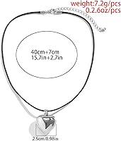 Vista 2 de Gargantilla de corazón grueso y hinchado, colgante de corazón grande, cadena de terciopelo ajustable, collares de corazón para mujeres