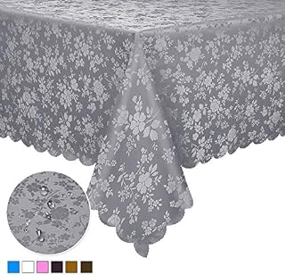Locika Washable Vinyl Tablecloth Easy Care Dinning Tablecloth Rectangle Heavy Duty Plastic Tablecloth