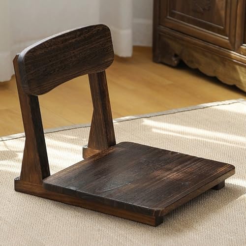 Tatami - Silla japonesa de madera maciza con cómodo cojín y respaldo reclinable para leer, ver y jugar
