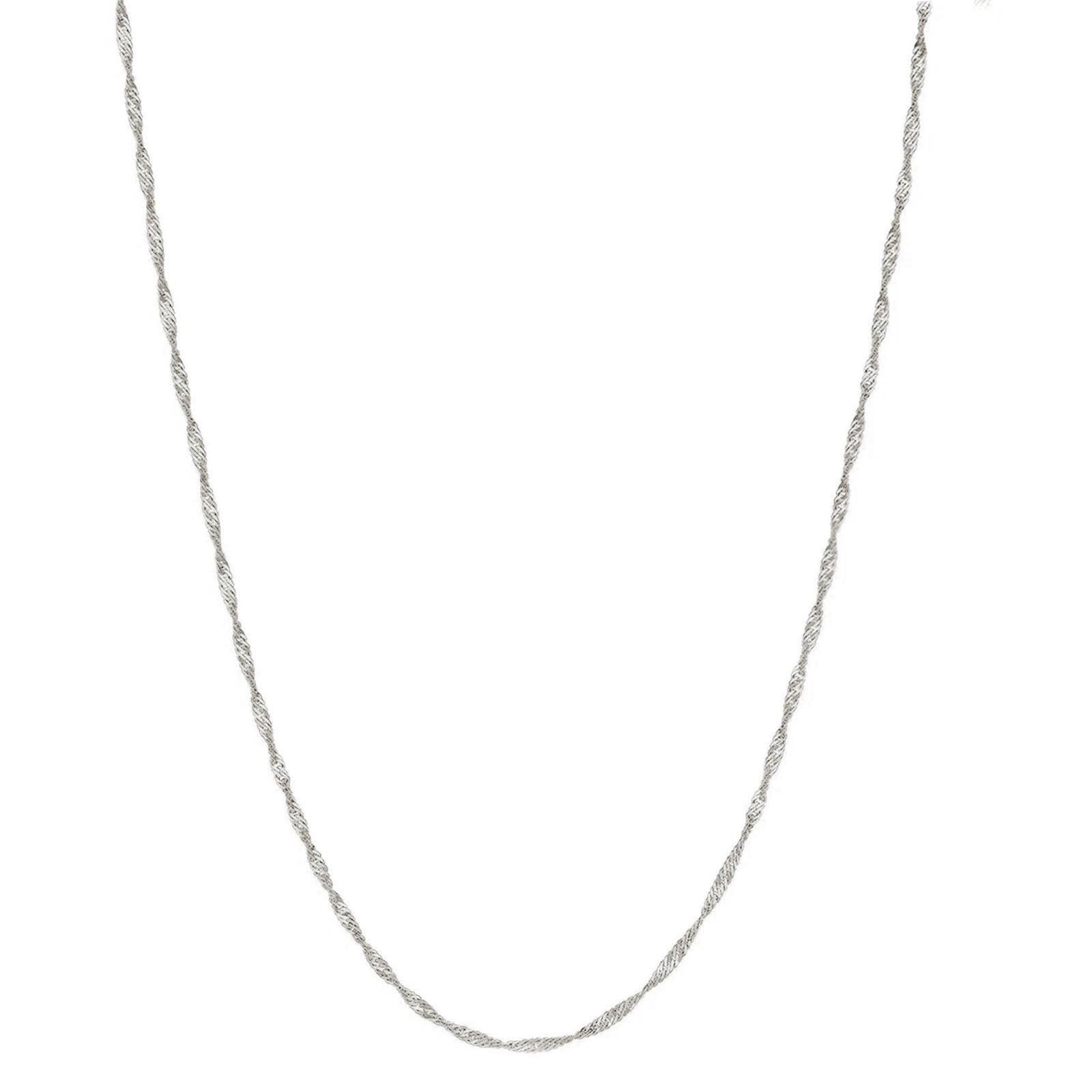 14K Yellow/White Gold Singapore Chain Necklace