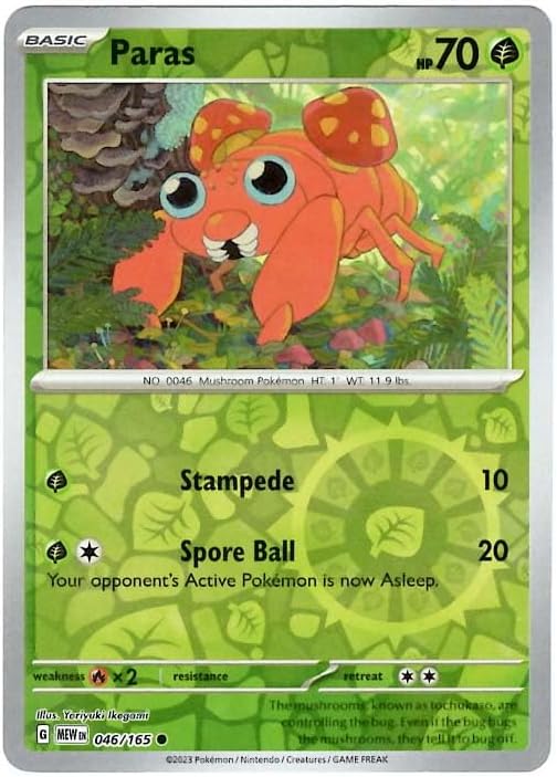 Pokemon - Paras 046/165 - Pokemon 151 - Reverse Foil - Single Card