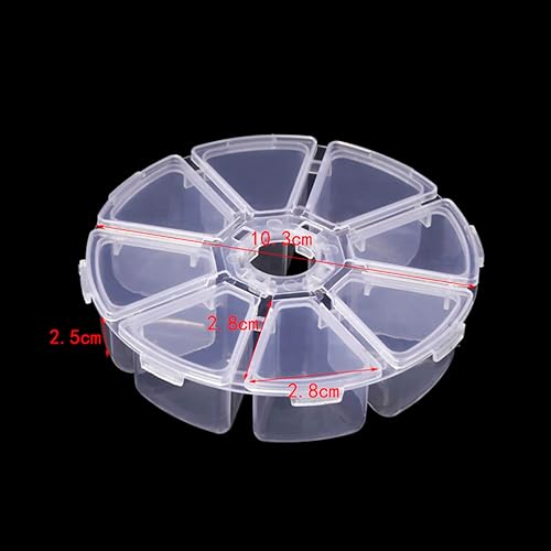 Miniatura 4 de Bandejas para tuercas, 4 unidades, 8 rejillas, caja de plástico transparente de forma redonda, organizador de almacenamiento de joyas, contenedor