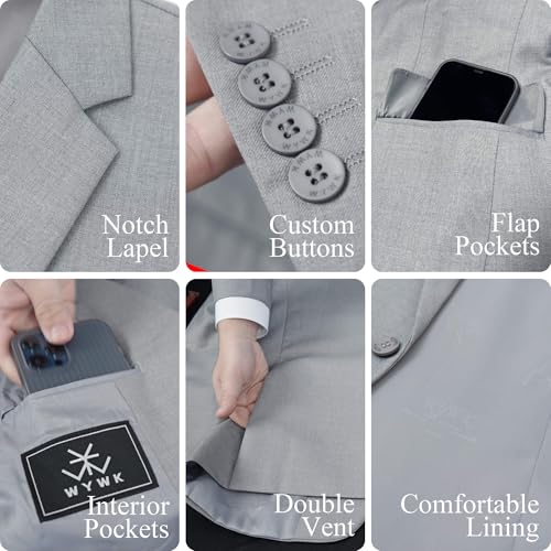 Men's Slim Fit 3-Piece Suit for Men Single Button Tuxedo Jacket Blazer Vest Trouser Set Wedding Prom Party Business2