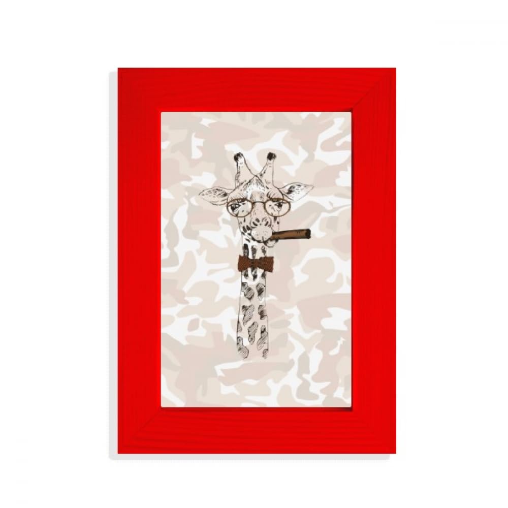 Cadre photo tête de cerf à effet artistique rouge et coloré