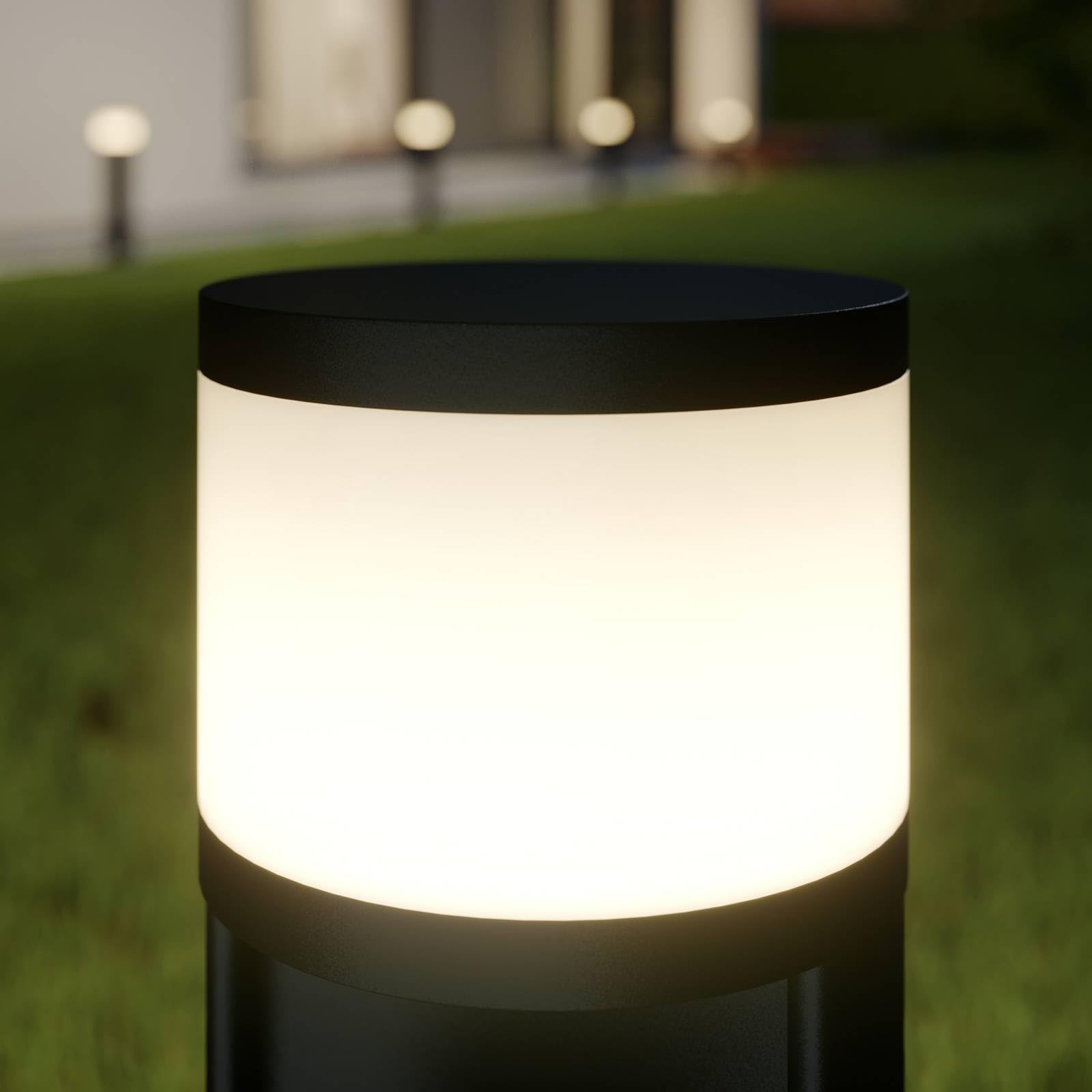 Lucande Bombillas LED baliza de jardín en antracita, luz camino exterior